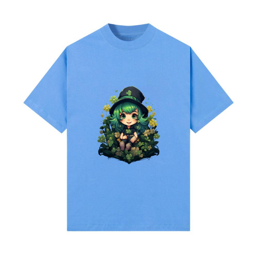 St Patricks Day Irish Anime Kids Girls Leprechaun T-Shirt