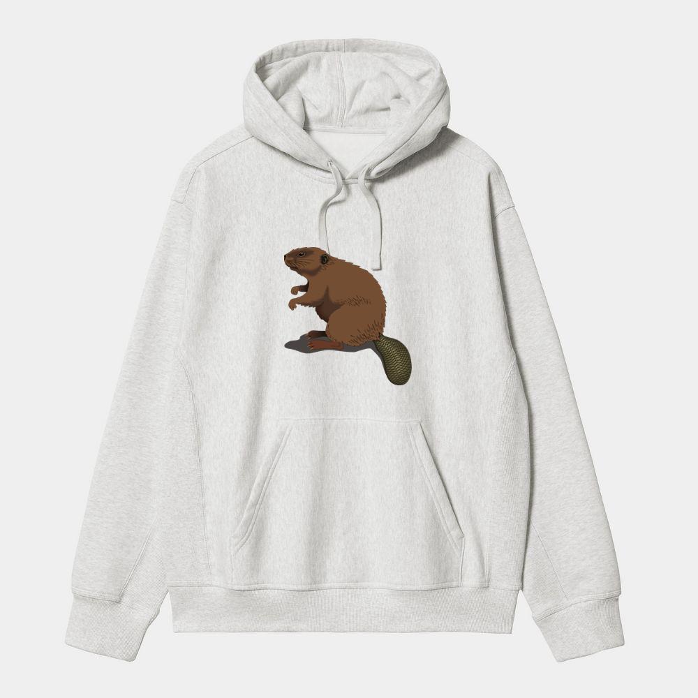 Standing Brown Forest Beaver Hoodie