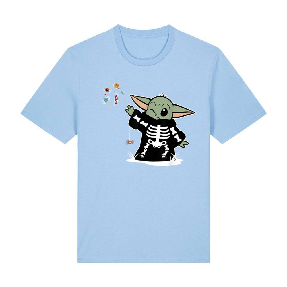 Star Wars Grogu Halloween Skeleton Costume Force Float Candy T-Shirt