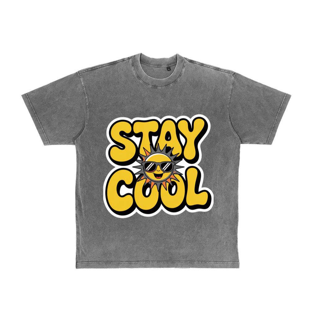 Stay Cool Retro Sun Cartoon Positive Vibes T-Shirt