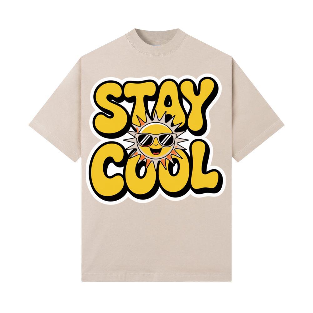 Stay Cool Retro Sun Cartoon Positive Vibes T-Shirt - Image 3