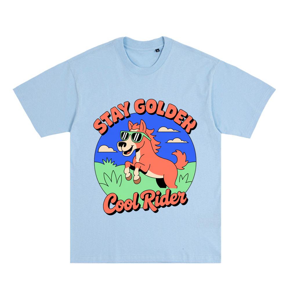 Stay Golden Cool Rider Horse Retro Style Graphic T-Shirt