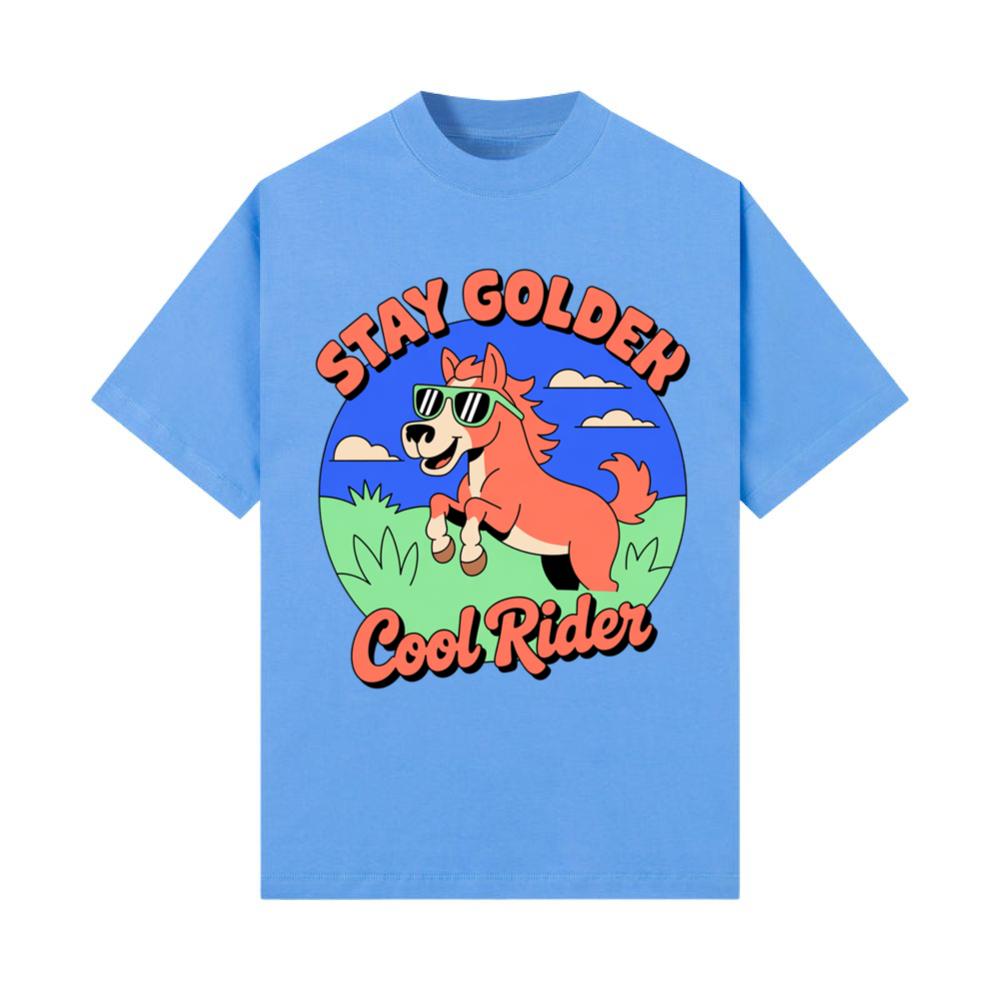 Stay Golden Cool Rider Horse Retro Style Graphic T-Shirt