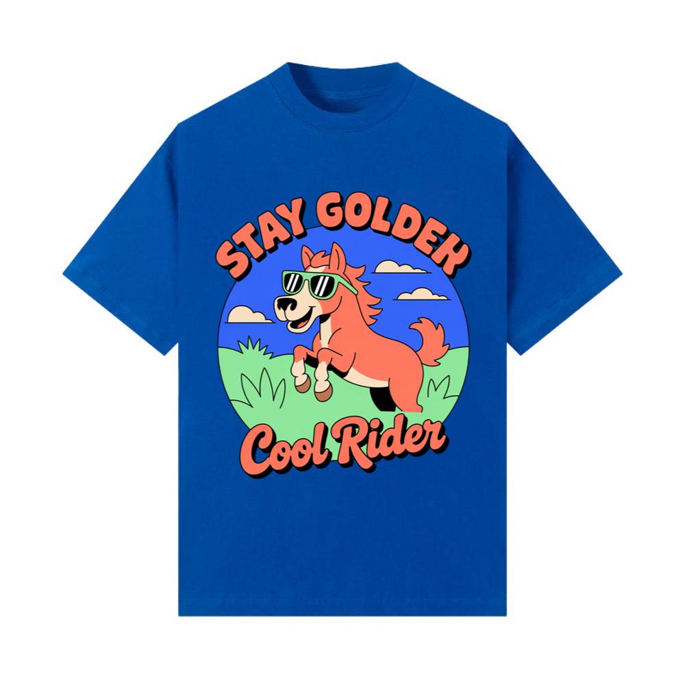 Stay Golden Cool Rider Horse Retro Style Graphic T-Shirt