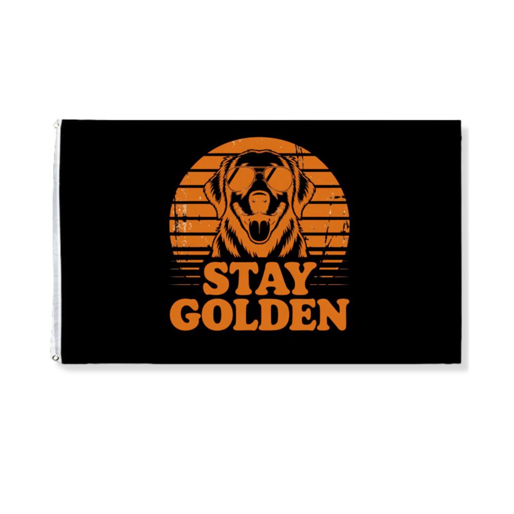 Stay Golden Dog Vintage Graphic for Pet Lovers and Optimistic Souls Flat