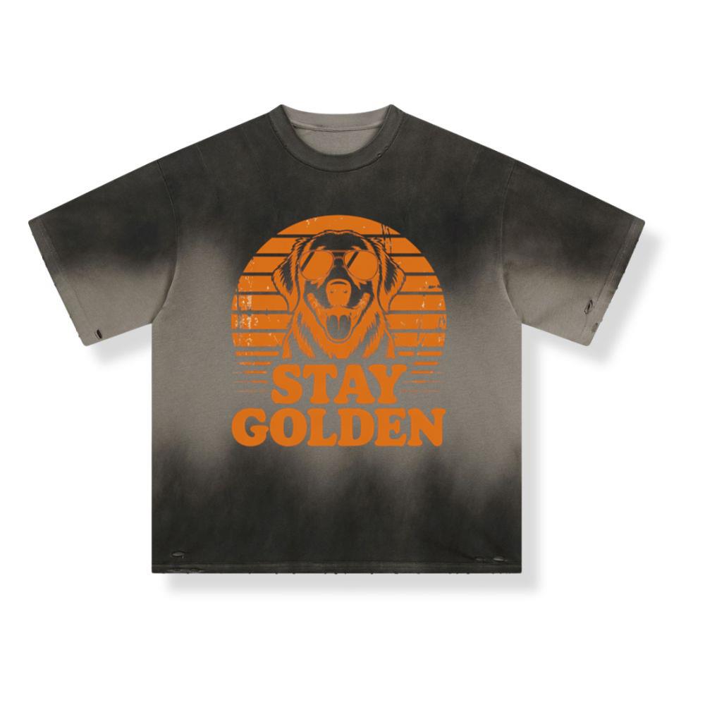 Stay Golden Dog Vintage Graphic for Pet Lovers and Optimistic Souls T-Shirt - Image 3