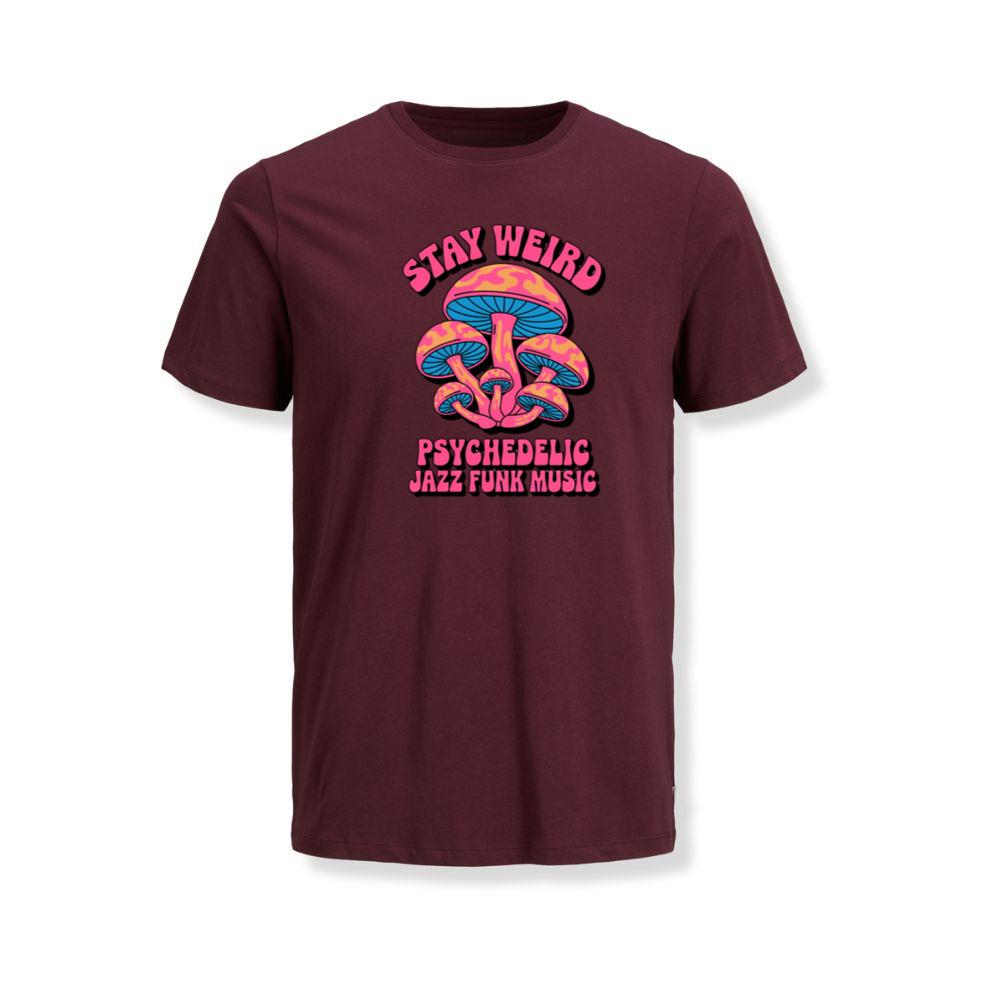 Stay Weird Psychedelic Trippy Mushroom Graphic T-Shirt - Image 3