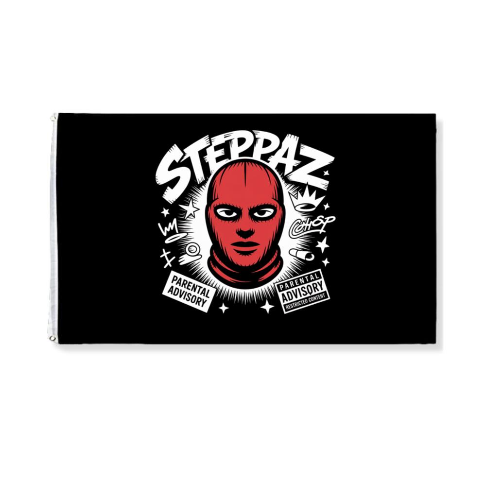 Steppaz Red Mask Character Underground Street Culture Design Flat