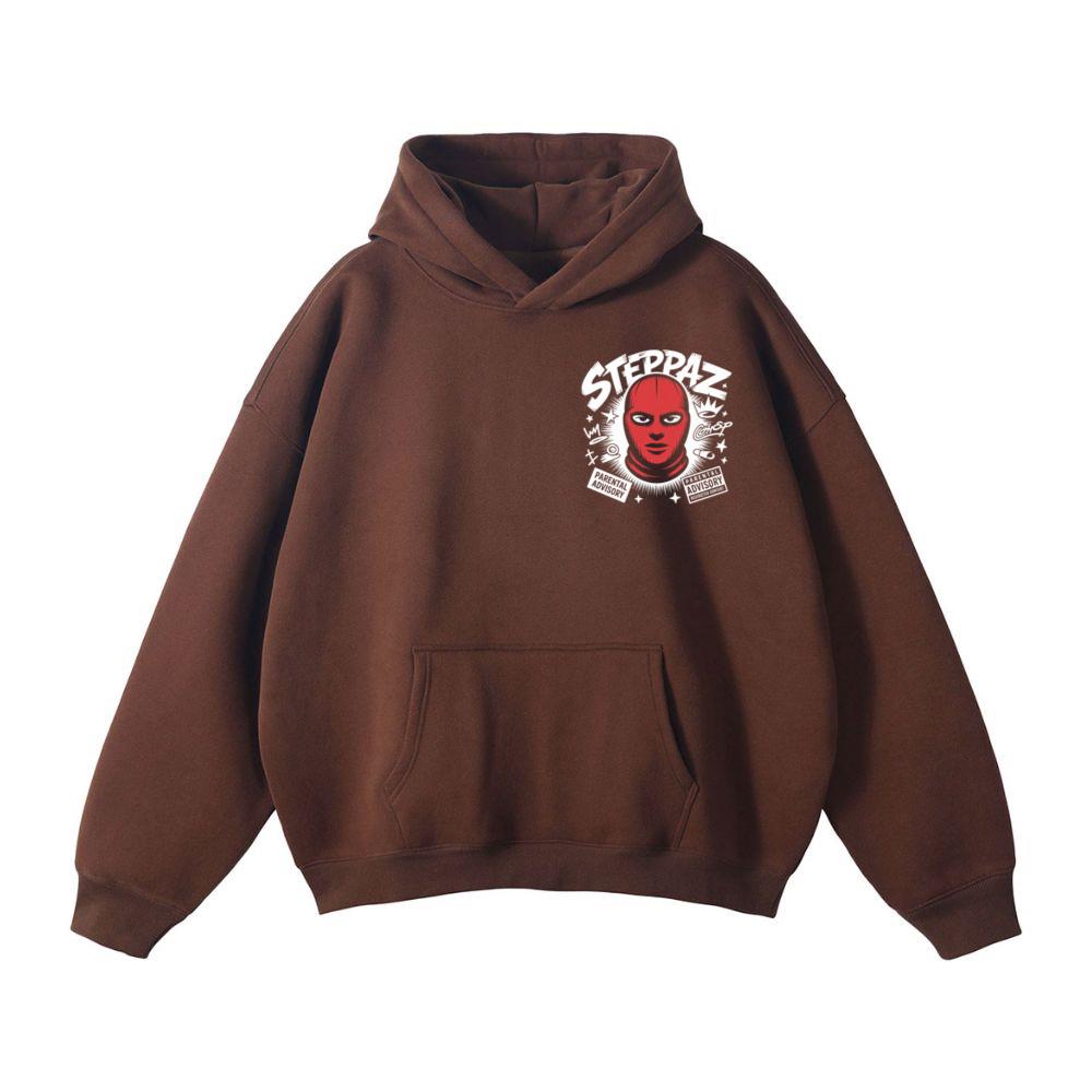 Steppaz Red Mask Character Underground Street Culture Design Hoodie - Image 3