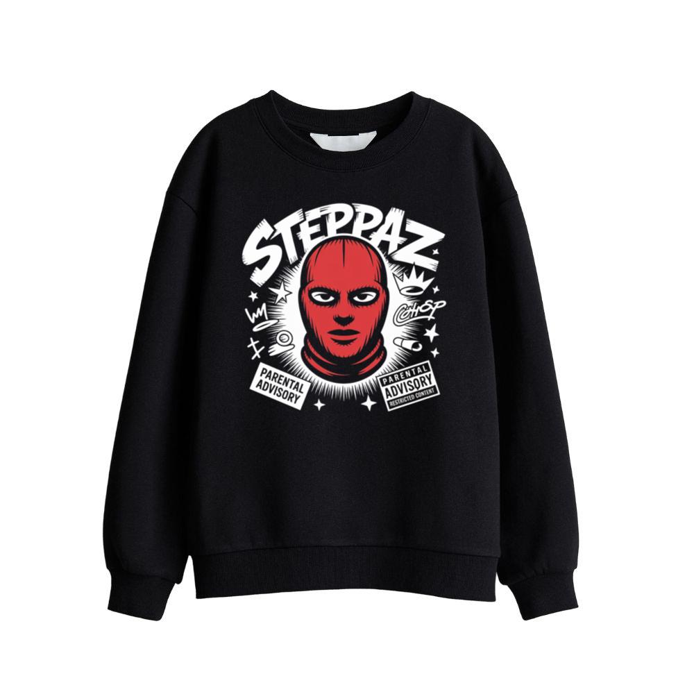 Steppaz Red Mask Character Underground Street Culture Design Sweatshirts