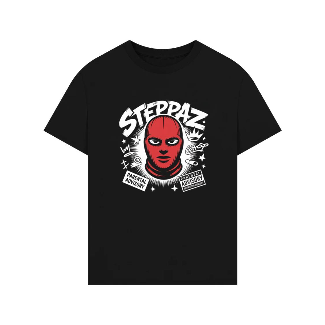 Steppaz Red Mask Character Underground Street Culture Design T-Shirt