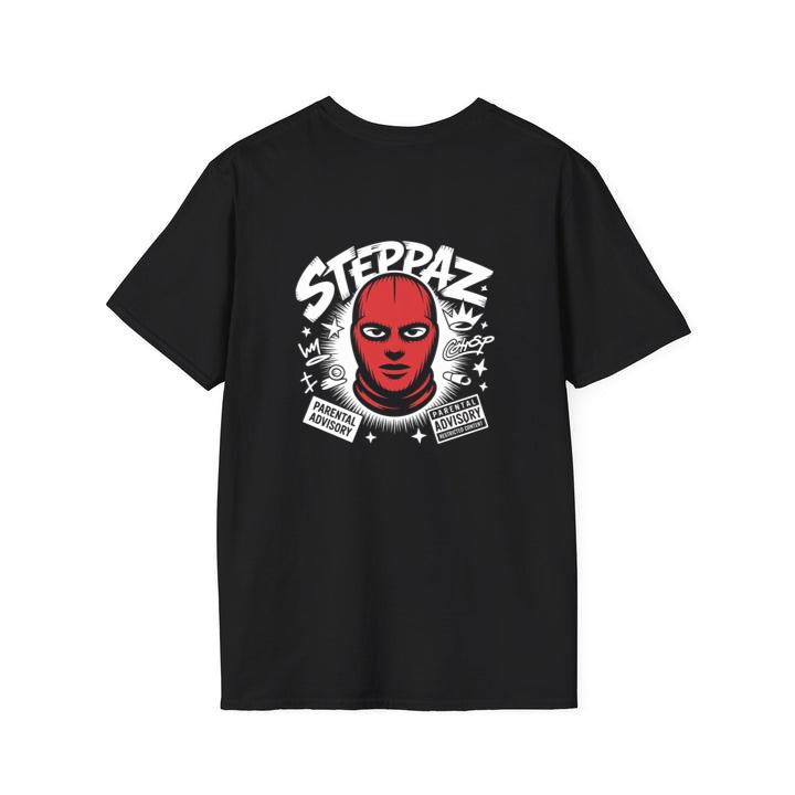 Steppaz Red Mask Character Underground Street Culture Design T-Shirt