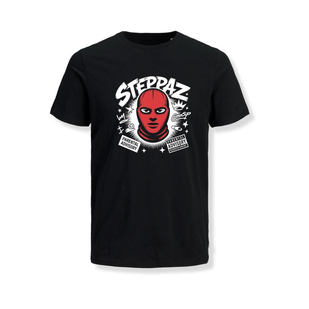 Steppaz Red Mask Character Underground Street Culture Design T-Shirt