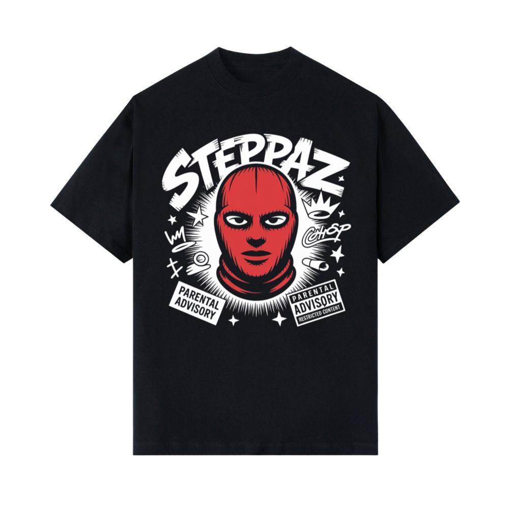 Steppaz Red Mask Character Underground Street Culture Design T-Shirts