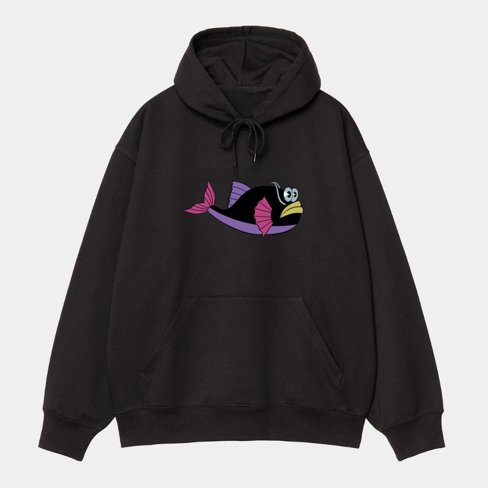 Strange Black and Purple Fish Hoodie