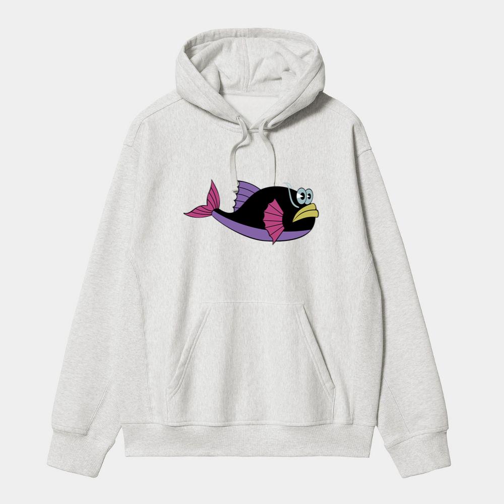 Strange Black and Purple Fish Hoodie