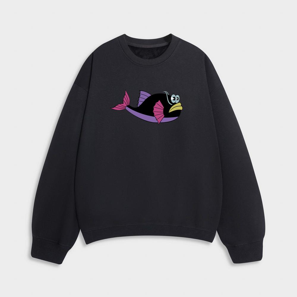 Strange Black and Purple Fish Sweatshirt