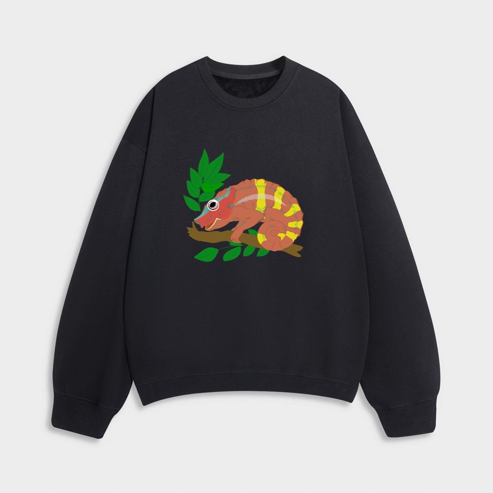 Striped Chameleon On Branch Sweatshirt