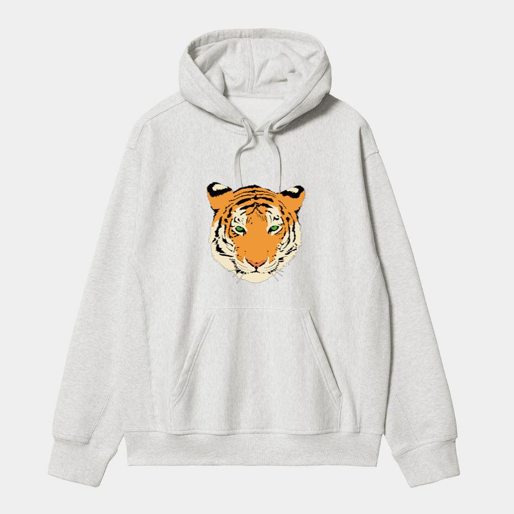 Striped Tiger Head Hoodie