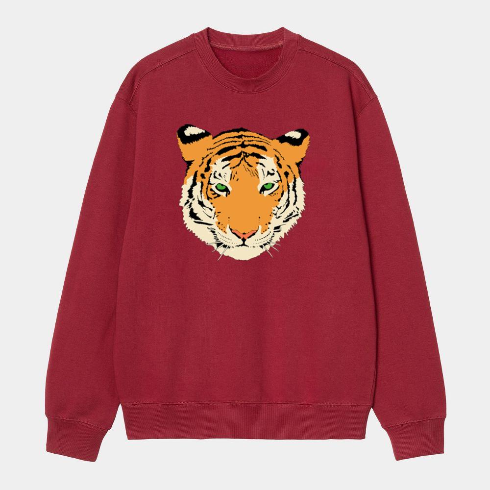 Striped Tiger Head Sweatshirt