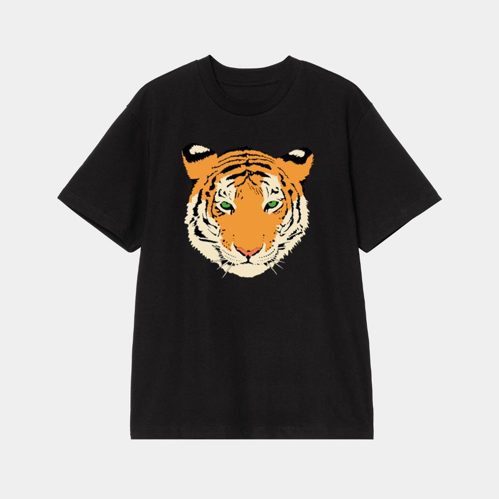 Striped Tiger Head T-Shirt