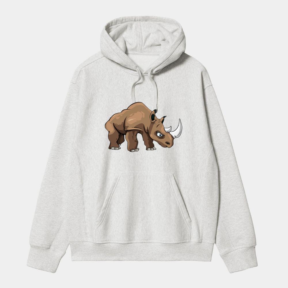 Strong Angry Cartoon Rhino Hoodie