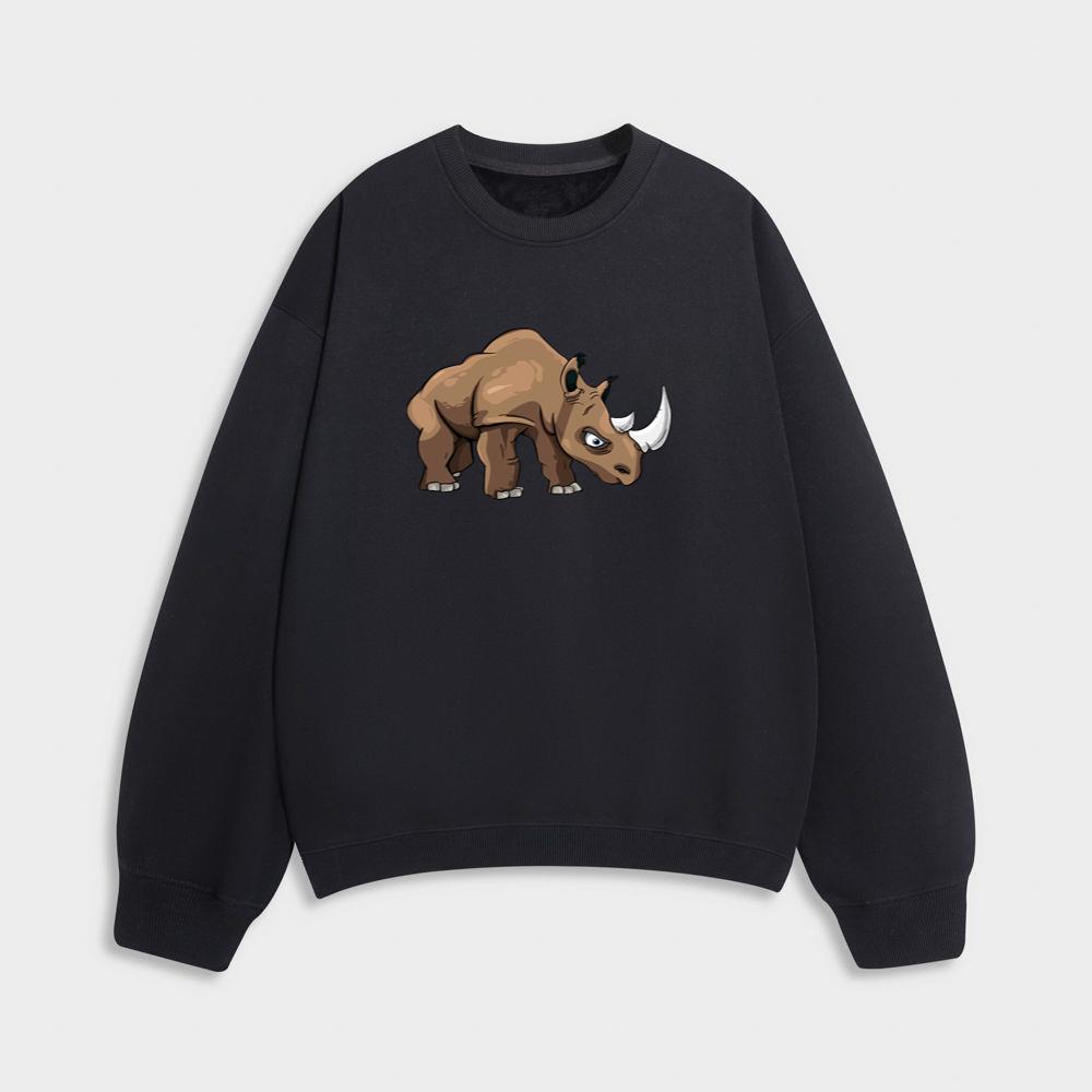 Strong Angry Cartoon Rhino Sweatshirt