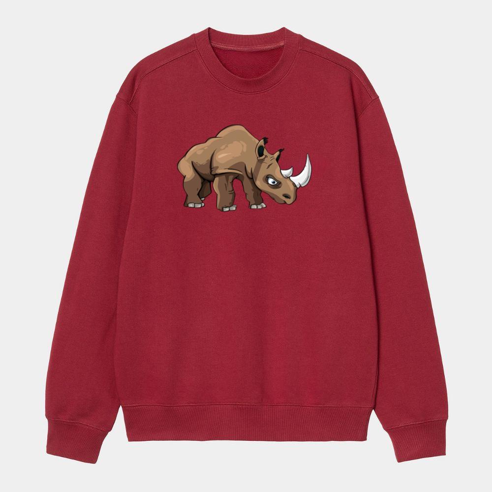 Strong Angry Cartoon Rhino Sweatshirt
