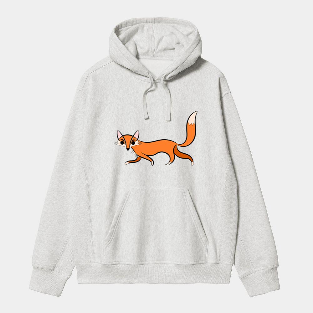 Stylized Long Tailed Orange Fox Hoodie