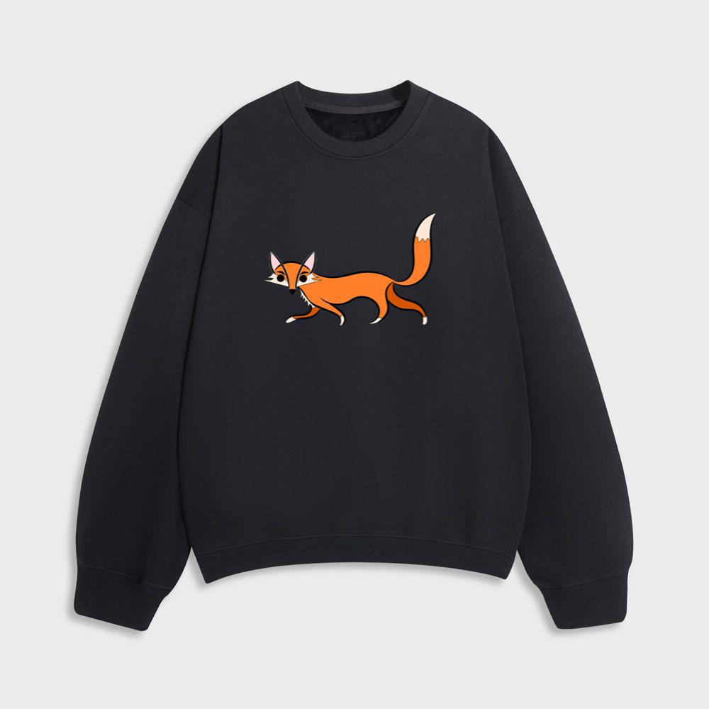 Stylized Long Tailed Orange Fox Sweatshirt