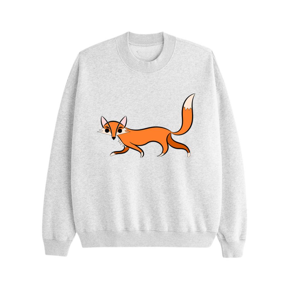 Stylized Long Tailed Orange Fox Sweatsrhits