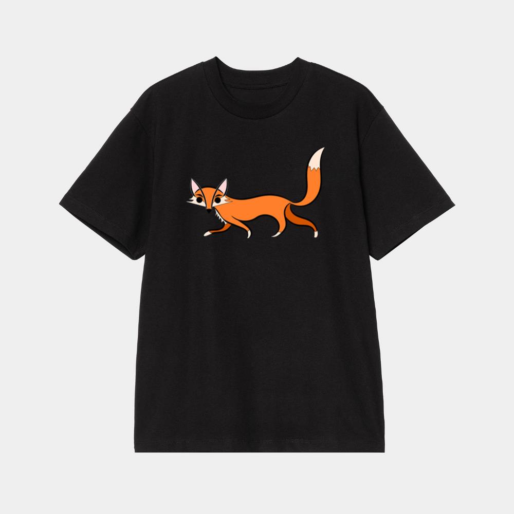 Stylized Long Tailed Orange Fox T-Shirt
