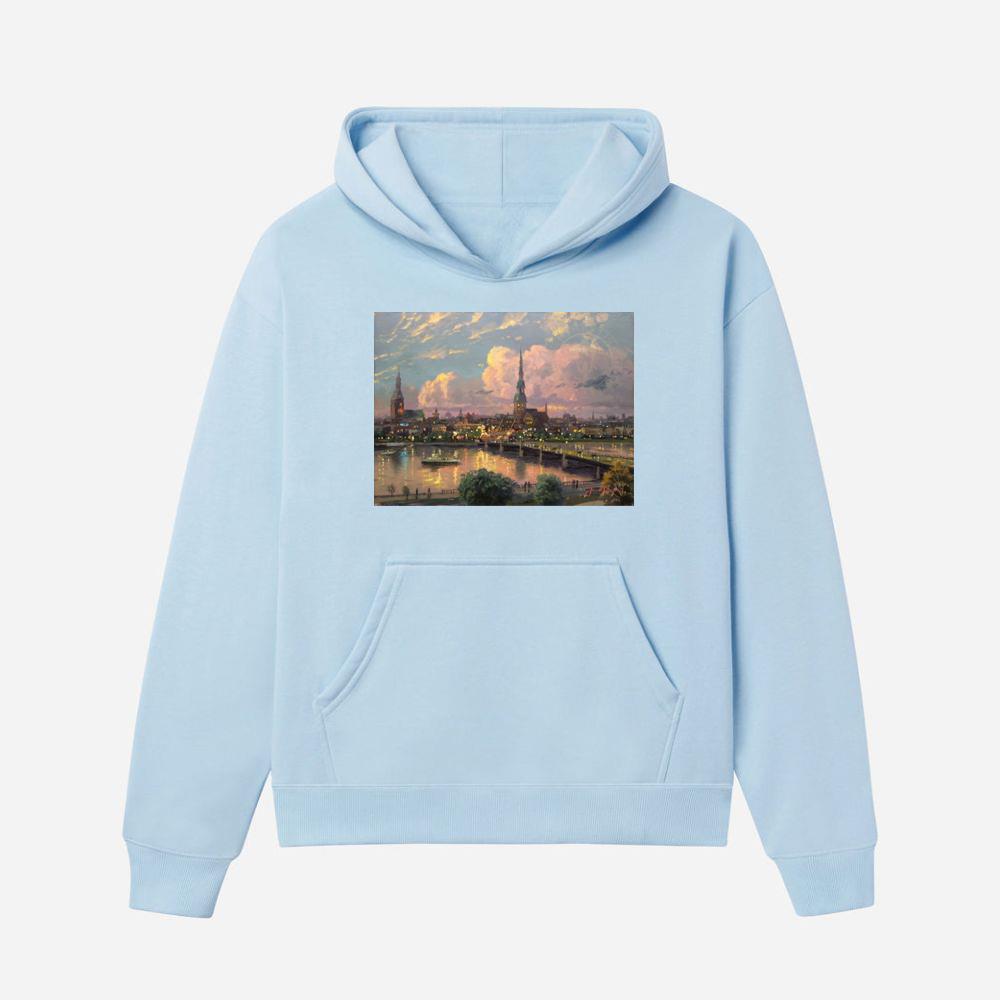 Sunset over Riga Hoodies