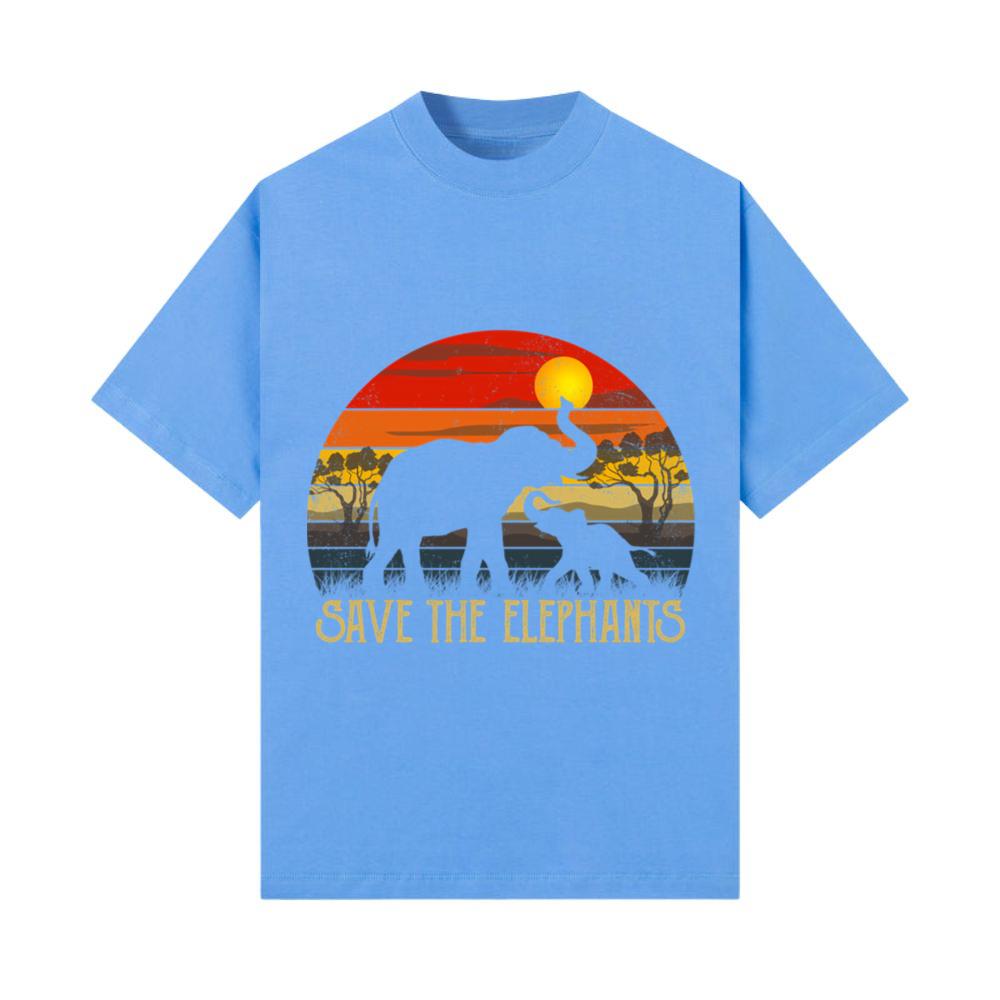 Sunset Save The Elephants Africa Wild Animal_1 T-Shirt