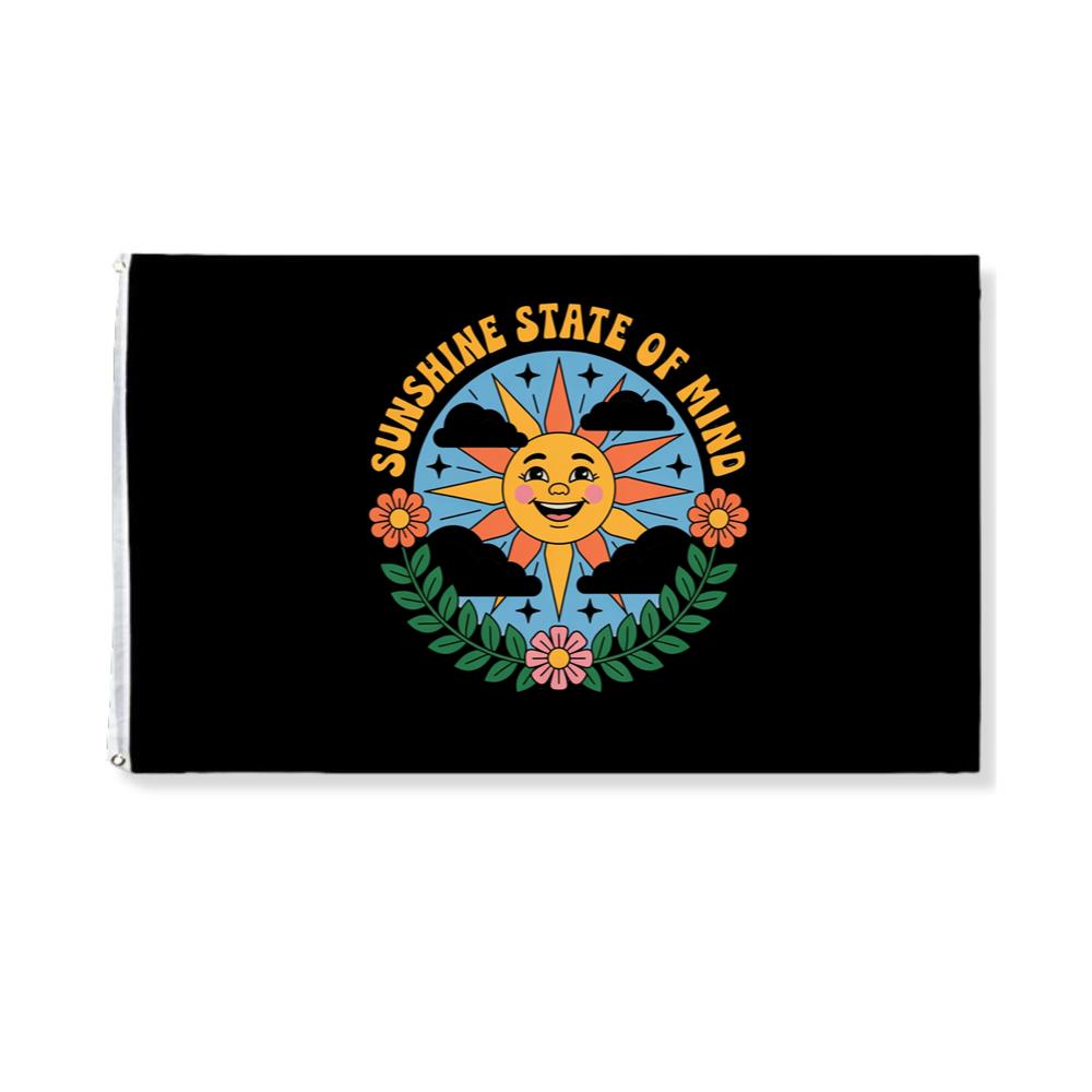 Sunshine State Of Mind Retro Graphic for Summer Positive Vibes Flag