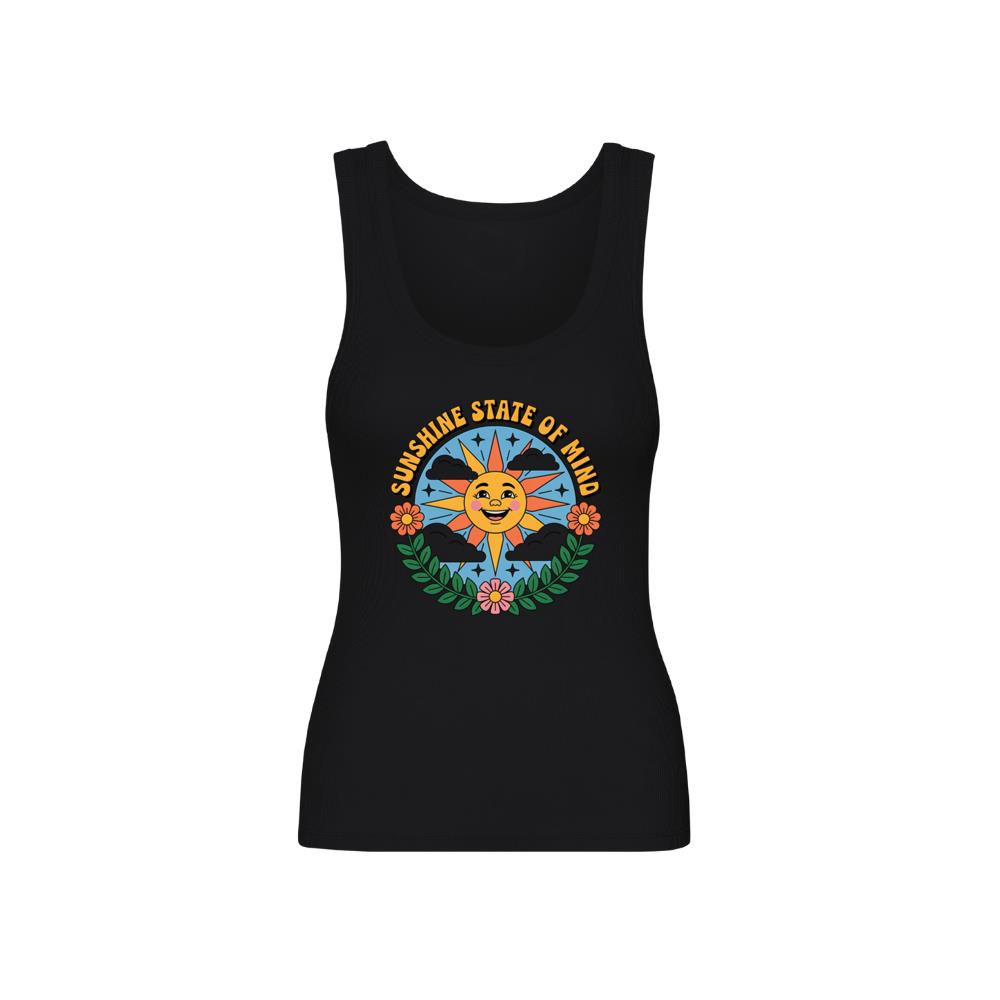 Sunshine State Of Mind Retro Graphic for Summer Positive Vibes Tank Top
