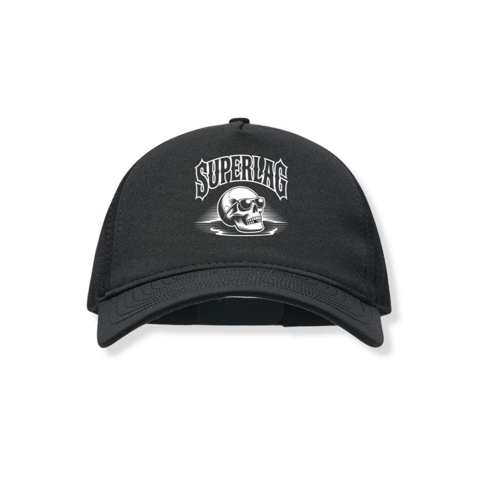 Superlag Skull with Sunglasses Streetwear Style Design Black Hat