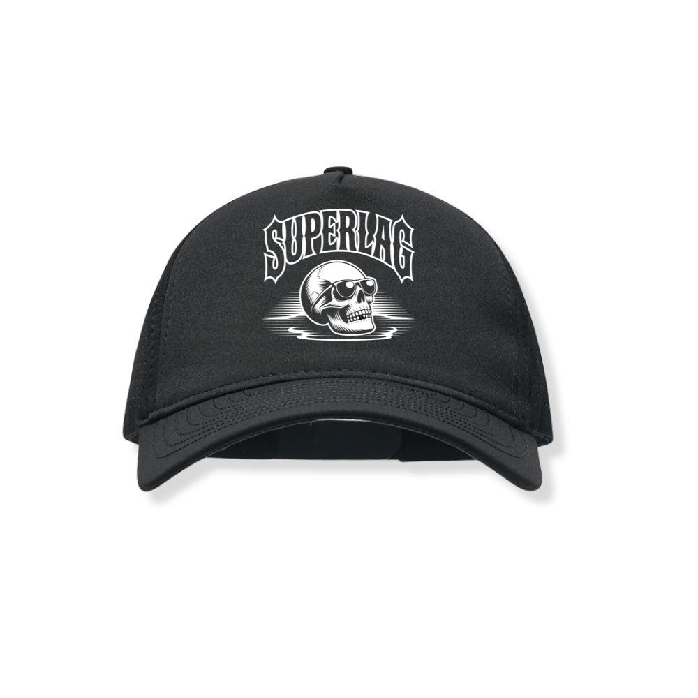 Superlag Skull with Sunglasses Streetwear Style Design Black Hat