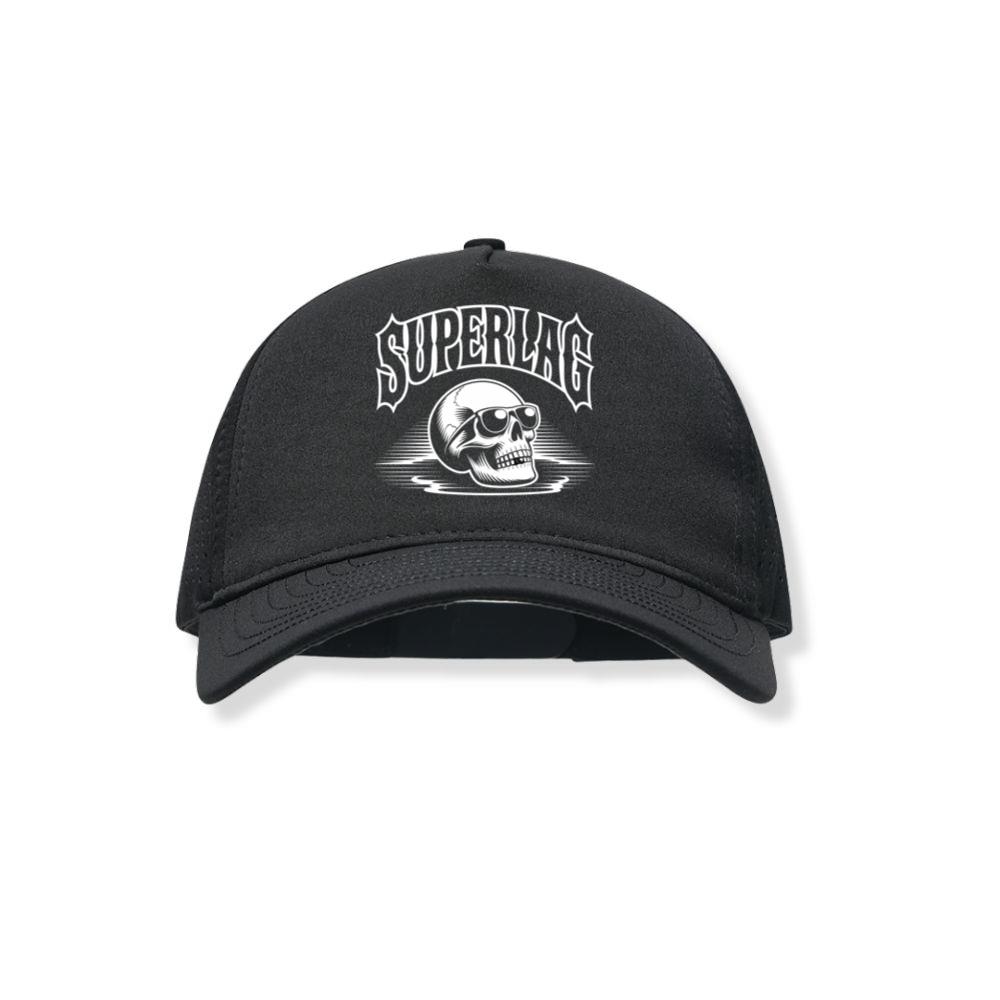 Superlag Skull with Sunglasses Streetwear Style Design Black Hat