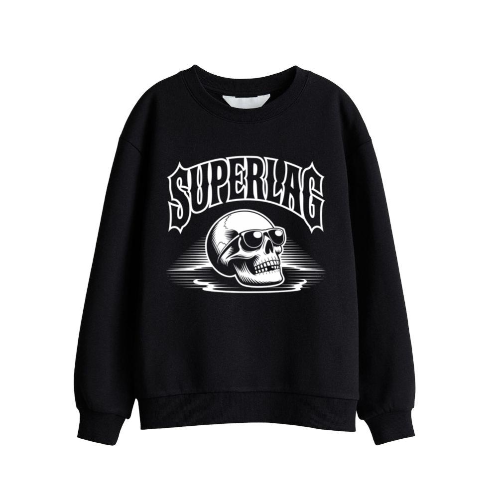 Superlag Skull with Sunglasses Streetwear Style Design Sweatshirts