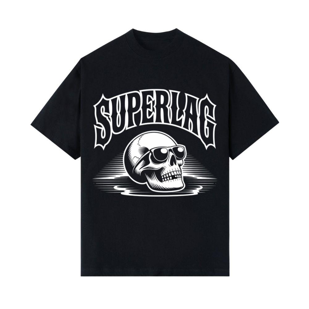 Superlag Skull with Sunglasses Streetwear Style Design T-Shirts