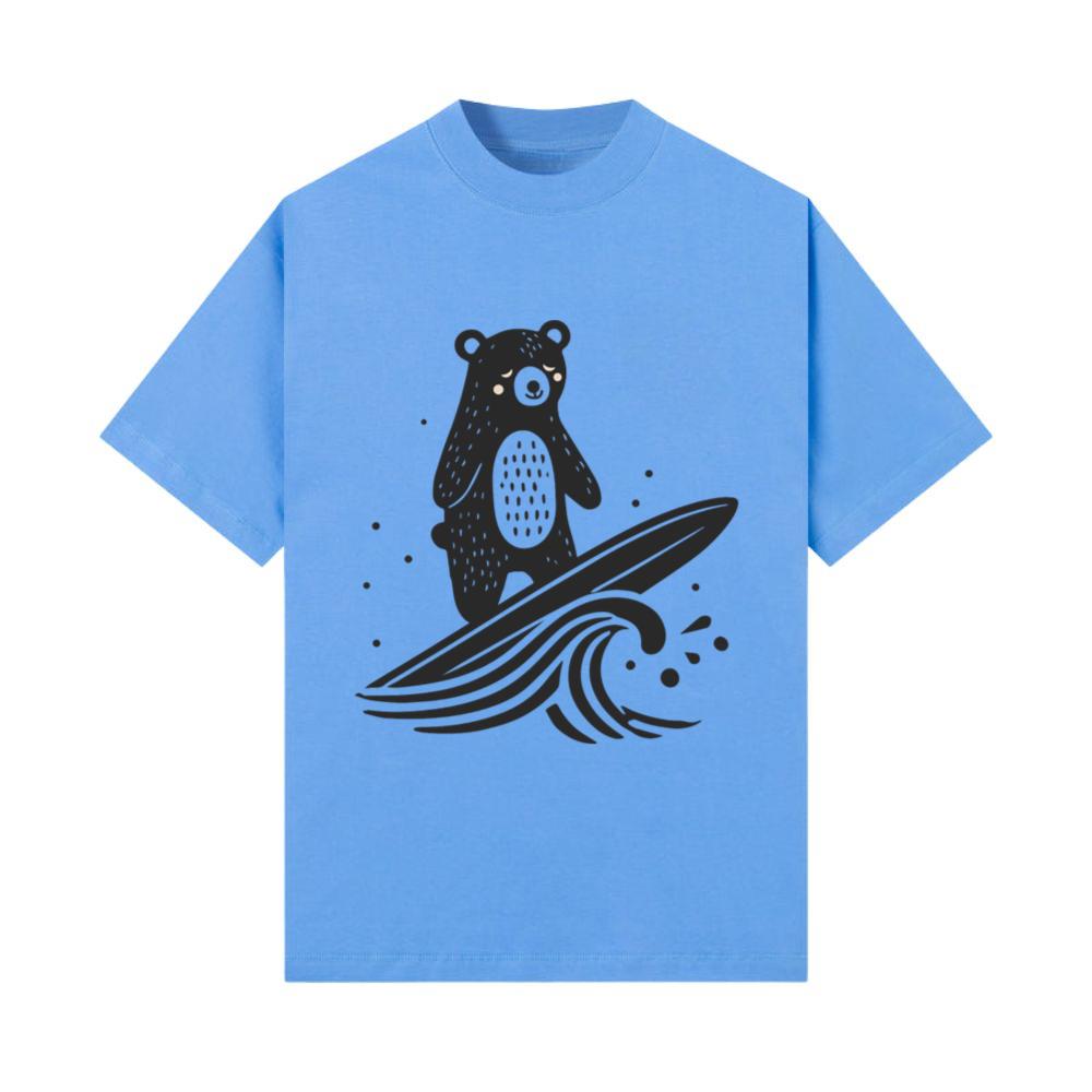 Surfing Bear - Playful Animal Illustration T-Shirt