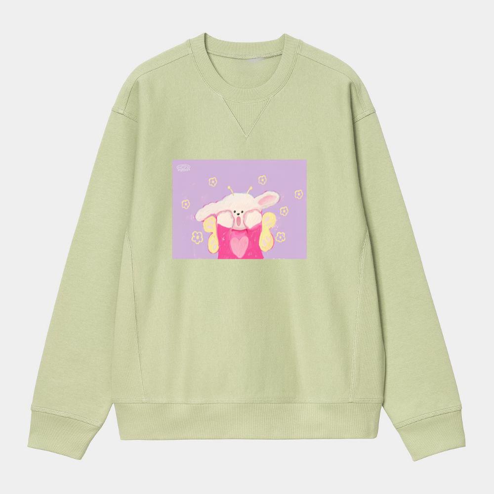 Surprised Butterfly Bunny Sweatshirt