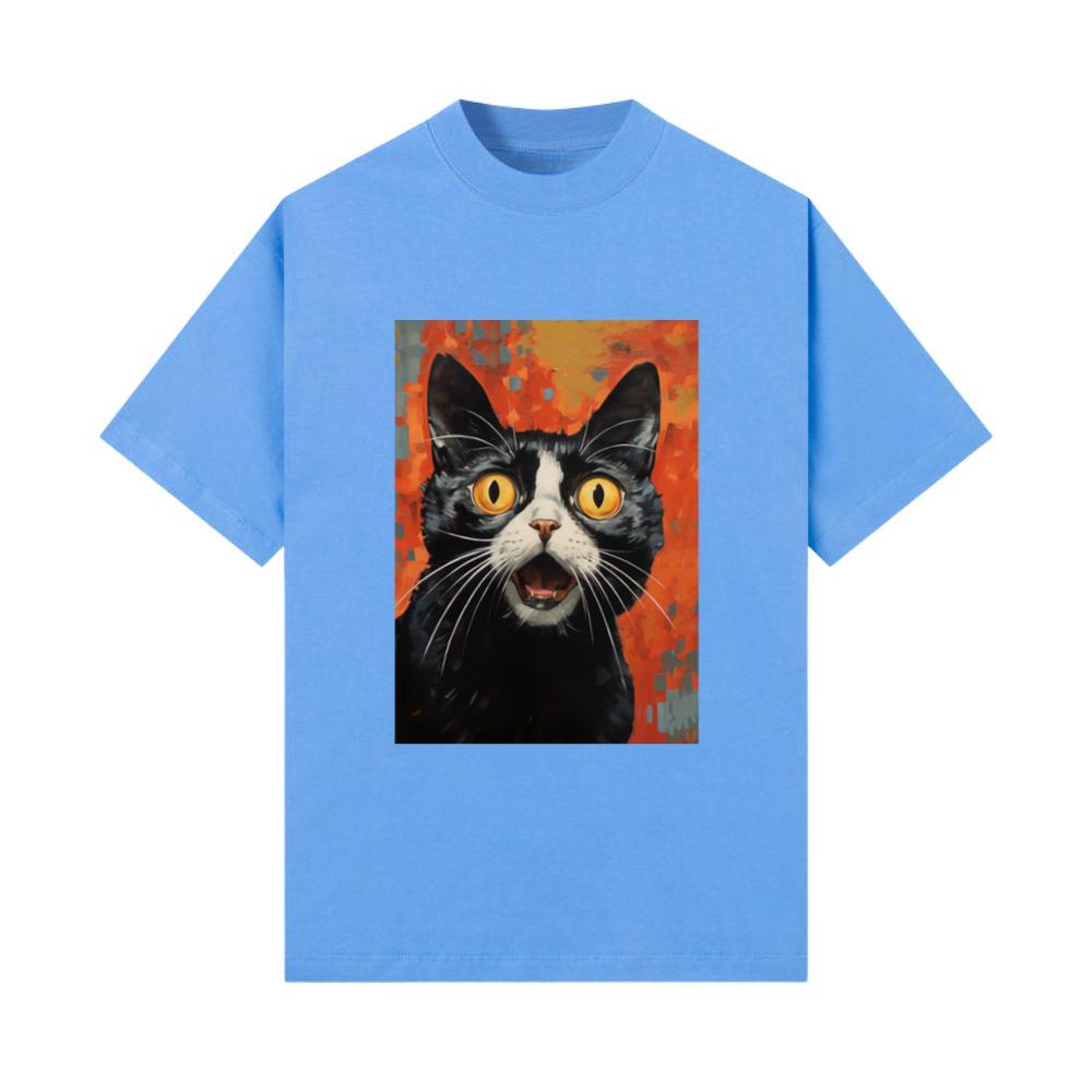 Surprised cute cat. Funny animal art. T-Shirt