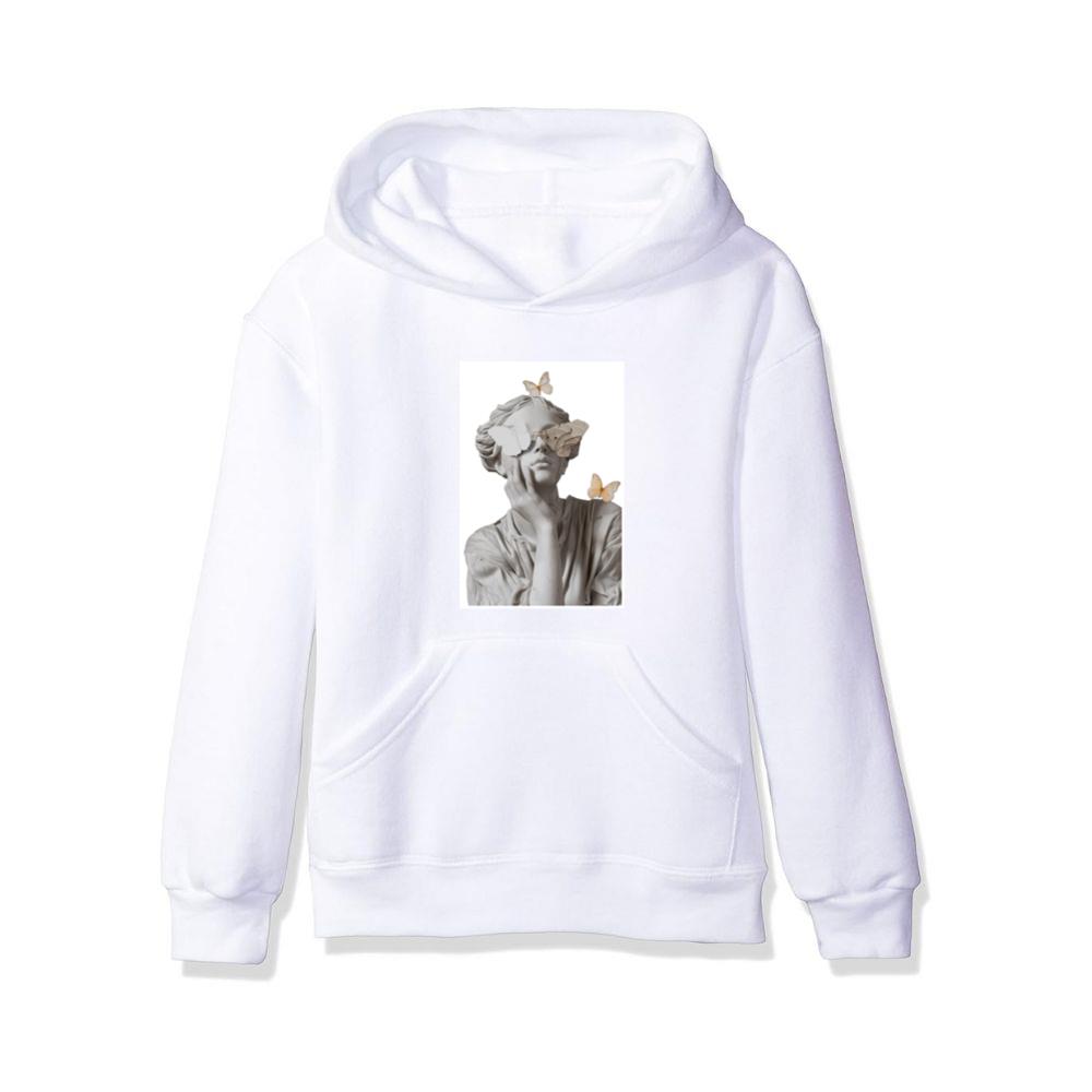Surreal Classical Sculpture with Butterfly Eyes Hoodies