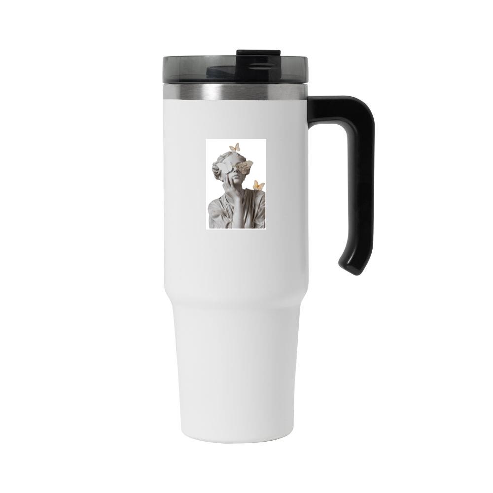 Surreal Classical Sculpture with Butterfly Eyes Tumbler