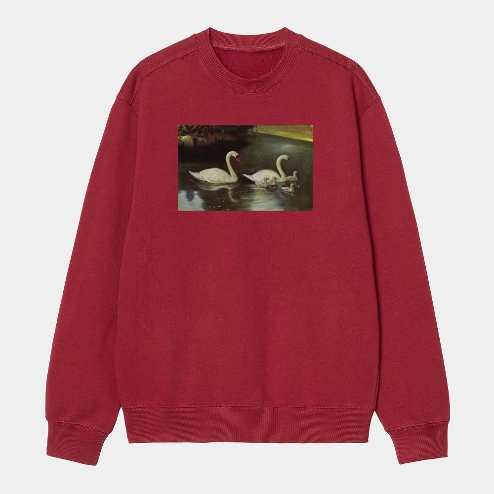 Swan Family on a Quiet Lake Sweatshirt