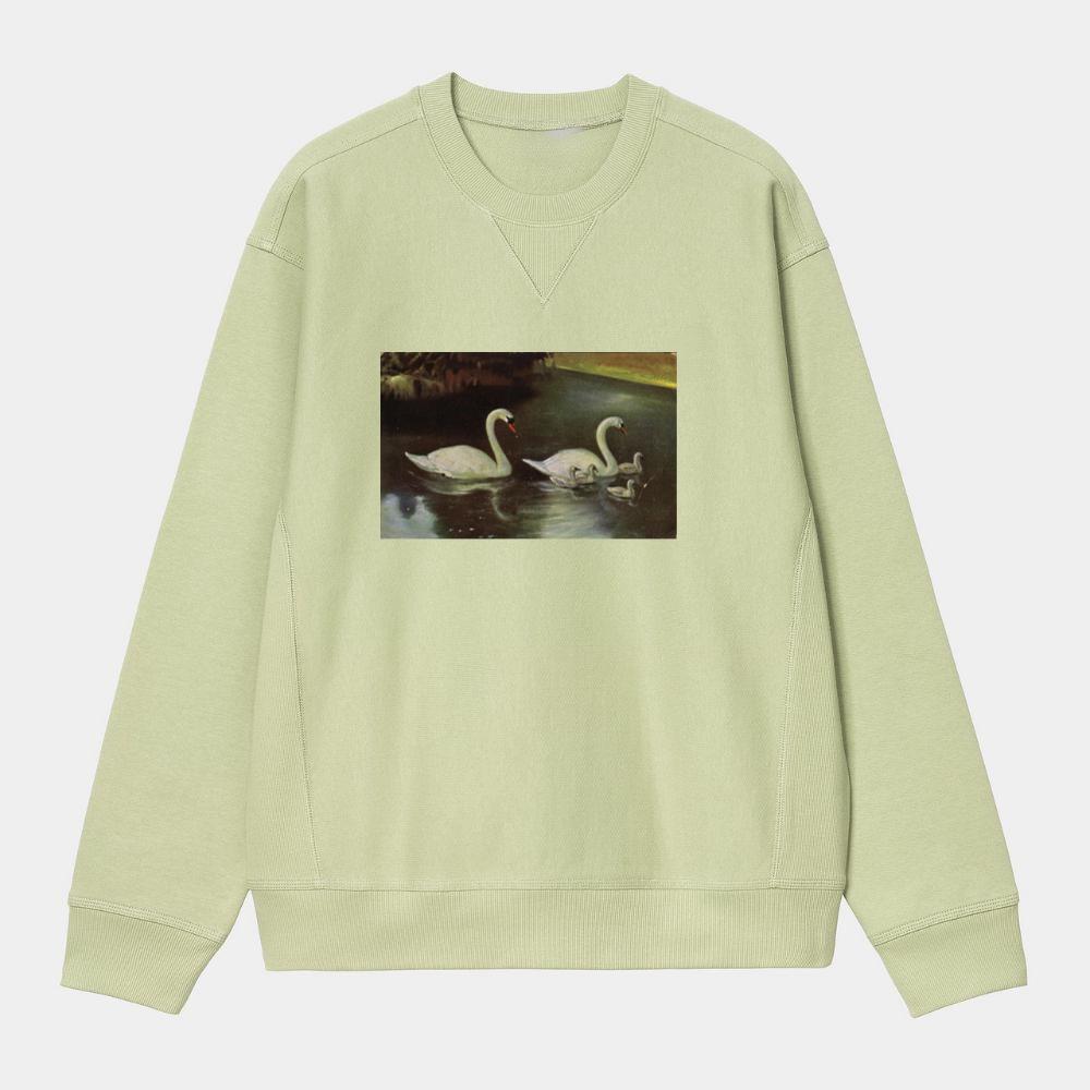 Swan Family on a Quiet Lake Sweatshirt
