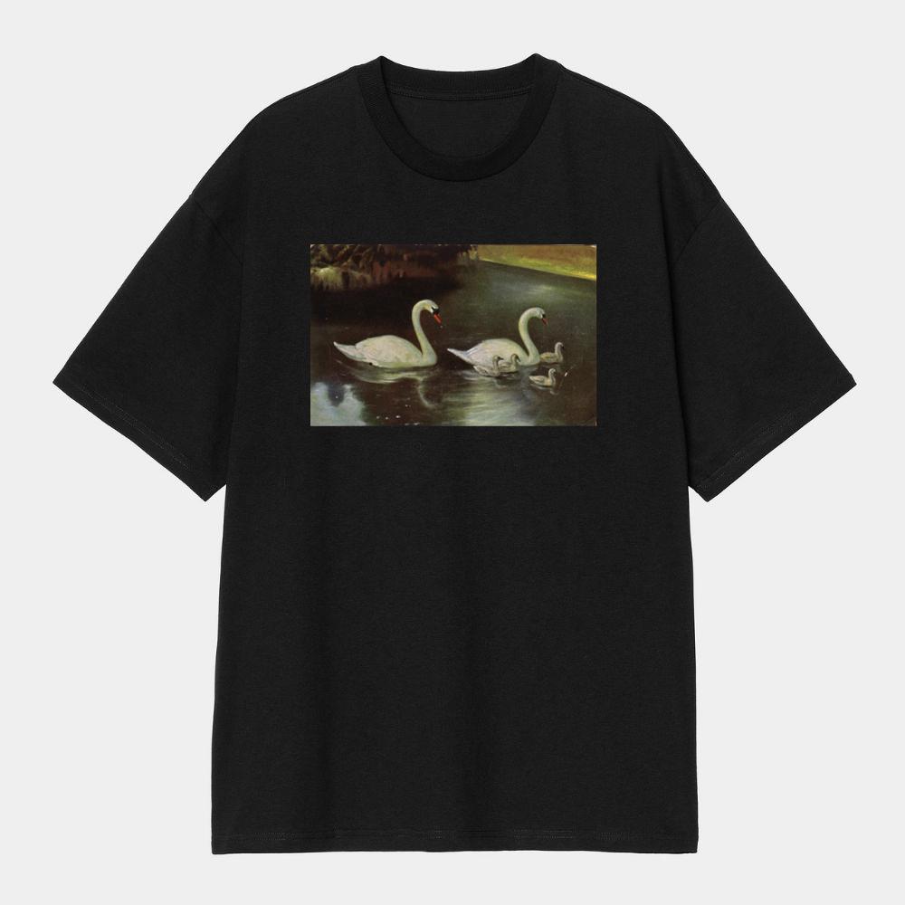 Swan Family on a Quiet Lake T-Shirts