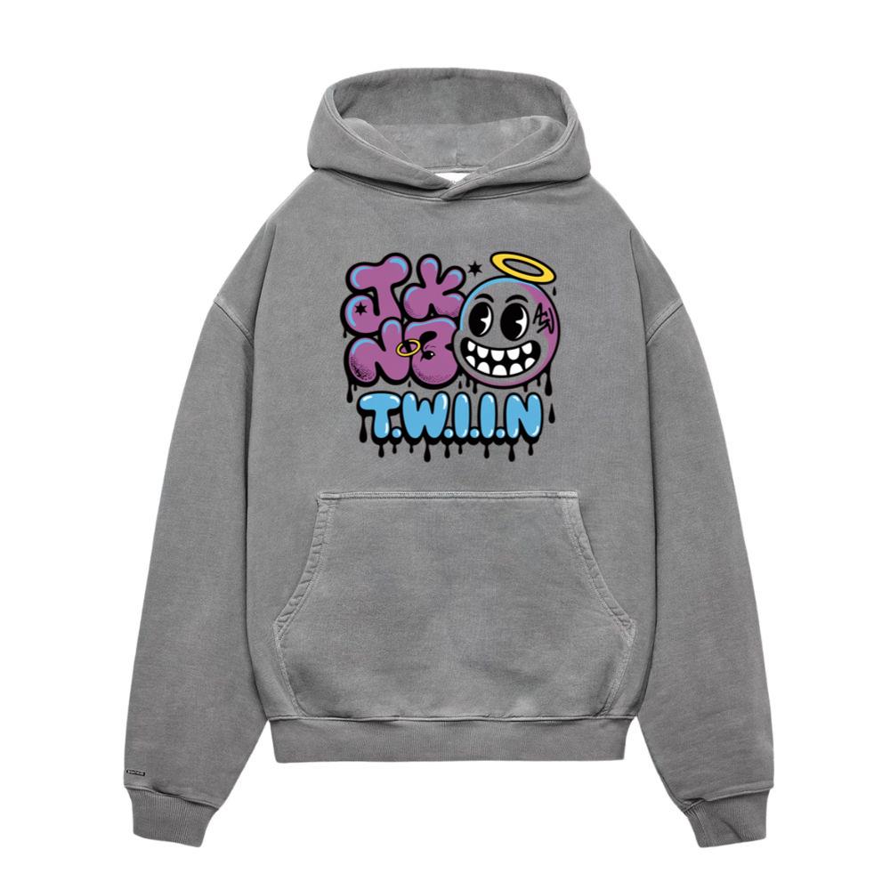 T.W.I.I.N Cartoon Face Funny Retro Graphic